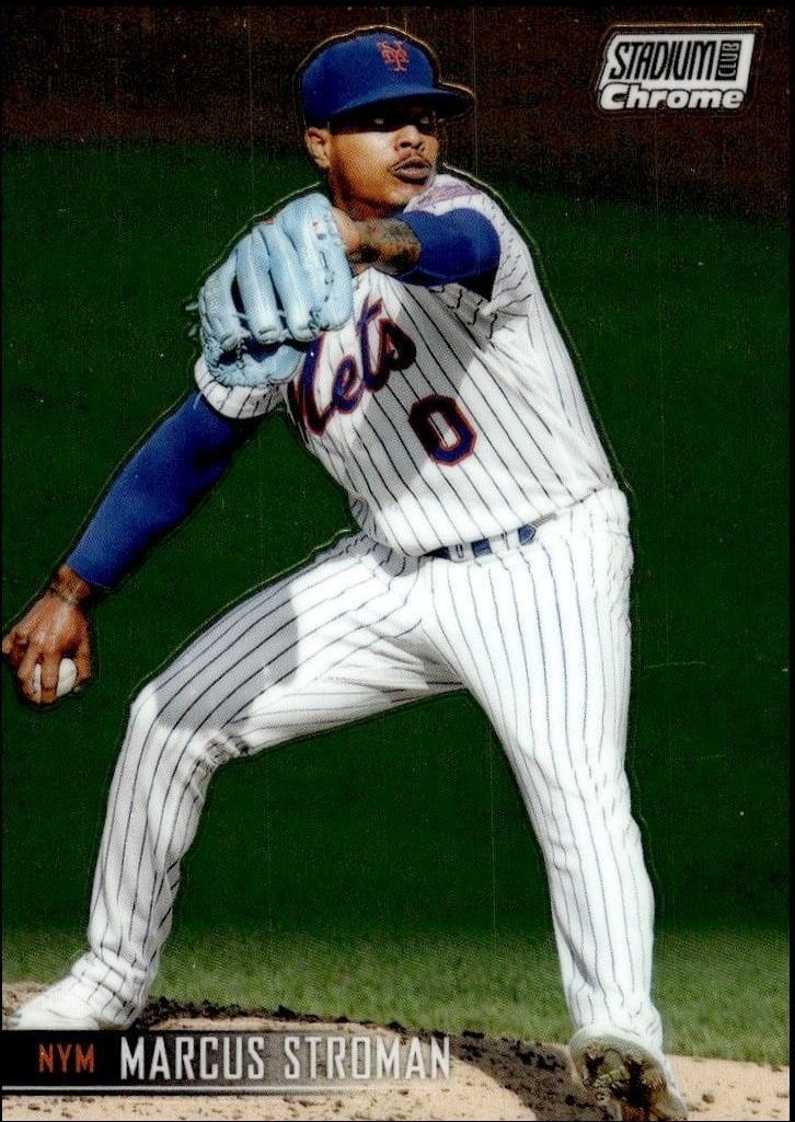 Marcus Stroman 2021 Topps Stadium Club Chrome #48 Baseball Trading Card - Front 2021 Topps Stadium Club Chrome Marcus Stroman #48 baseball trading card front