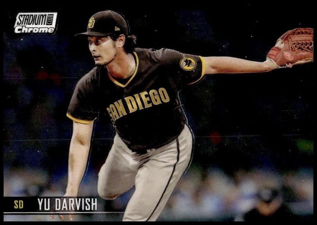 Yu Darvish 2021 Topps Stadium Club Chrome #265 Baseball Trading Card - Front 2021 Topps Stadium Club Chrome Yu Darvish #265 baseball trading card front