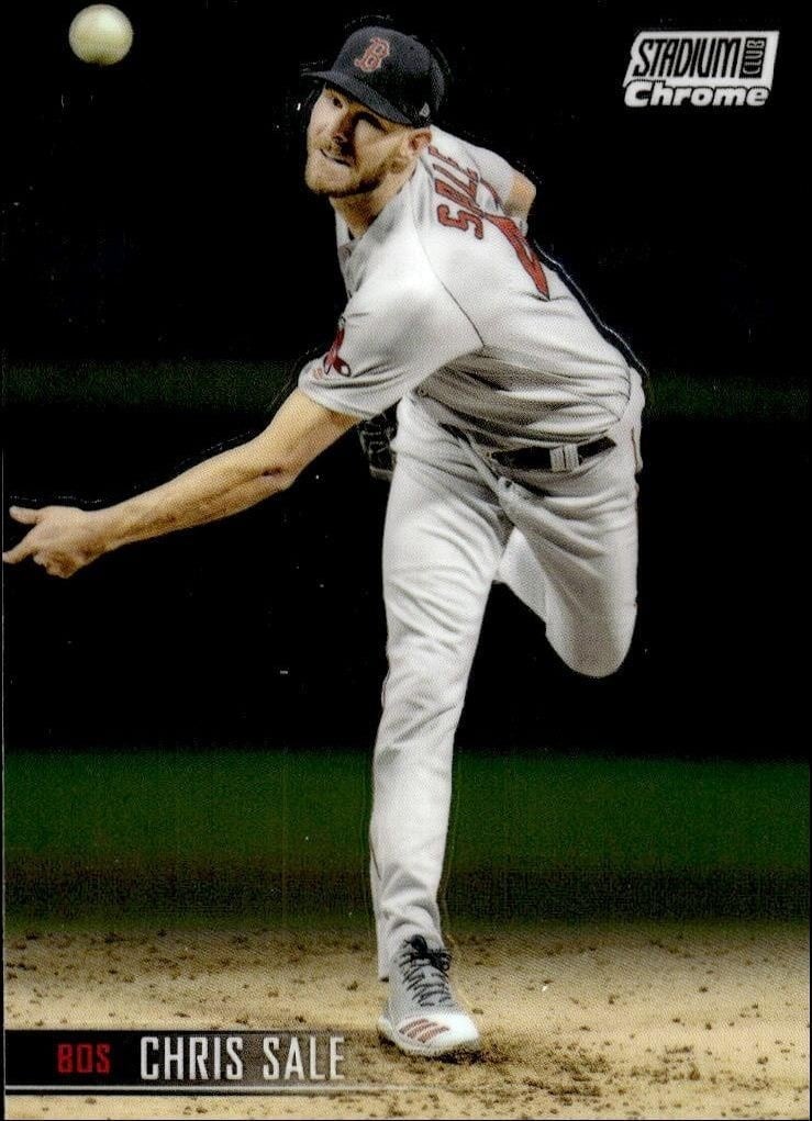 Chris Sale 2021 Topps Stadium Club Chrome #187 Baseball Trading Card - Front 2021 Topps Stadium Club Chrome Chris Sale #187 baseball trading card front