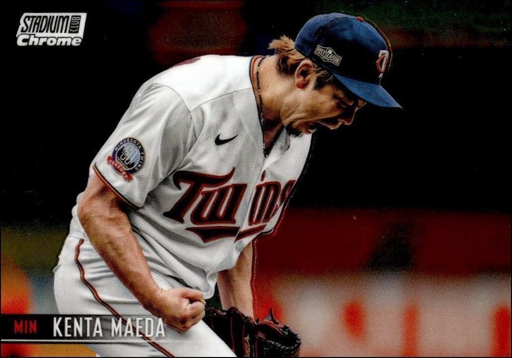 Kenta Maeda 2021 Topps Stadium Club Chrome #206 Baseball Trading Card - Front 2021 Topps Stadium Club Chrome Kenta Maeda #206 baseball trading card front