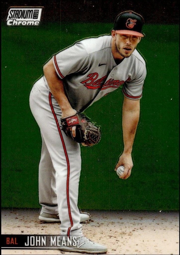 John Means 2021 Topps Stadium Club Chrome #35 Baseball Trading Card - Front 2021 Topps Stadium Club Chrome John Means #35 baseball trading card front