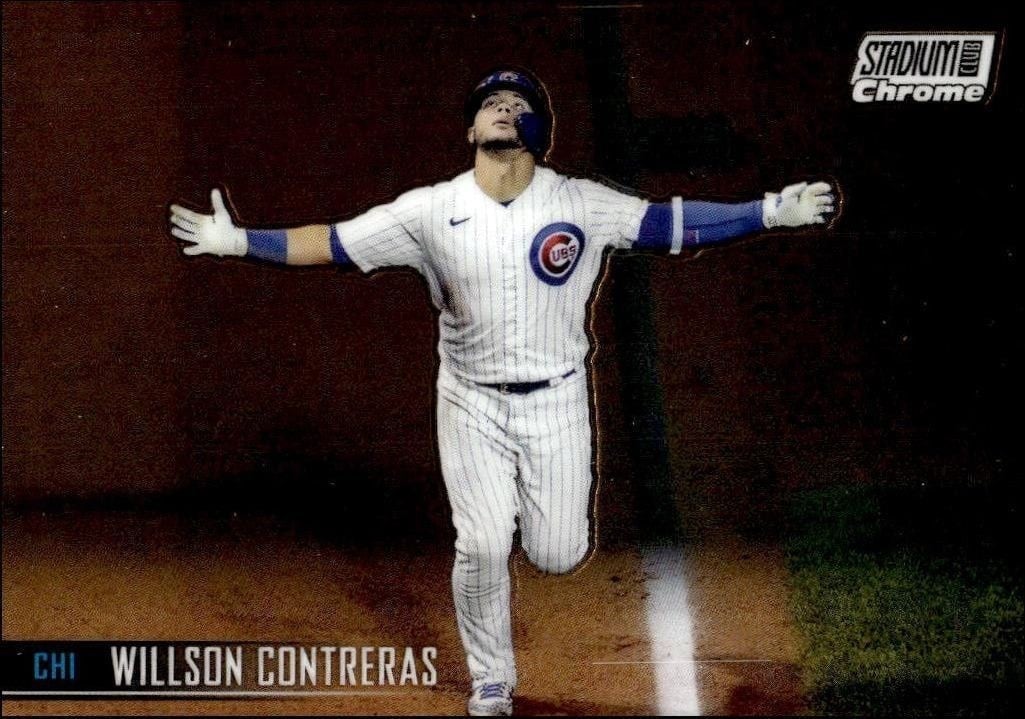 Willson Contreras 2021 Topps Stadium Club Chrome #22 Baseball Trading Card - Front 2021 Topps Stadium Club Chrome Willson Contreras #22 baseball trading card front