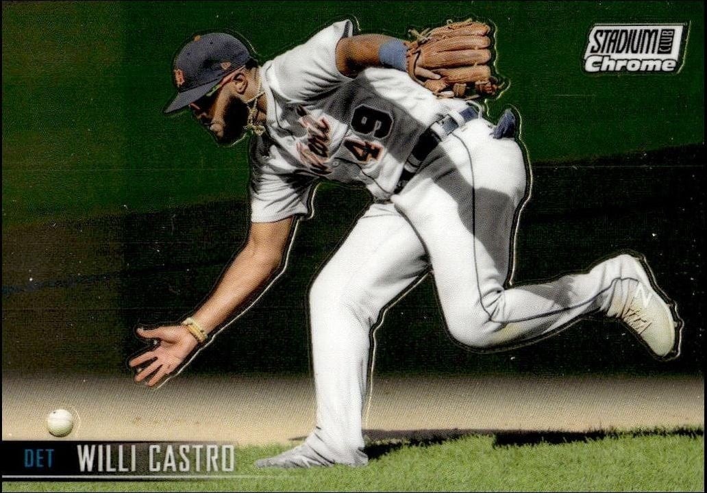 Willi Castro 2021 Topps Stadium Club Chrome #192 Baseball Trading Card - Front 2021 Topps Stadium Club Chrome Willi Castro #192 baseball trading card front