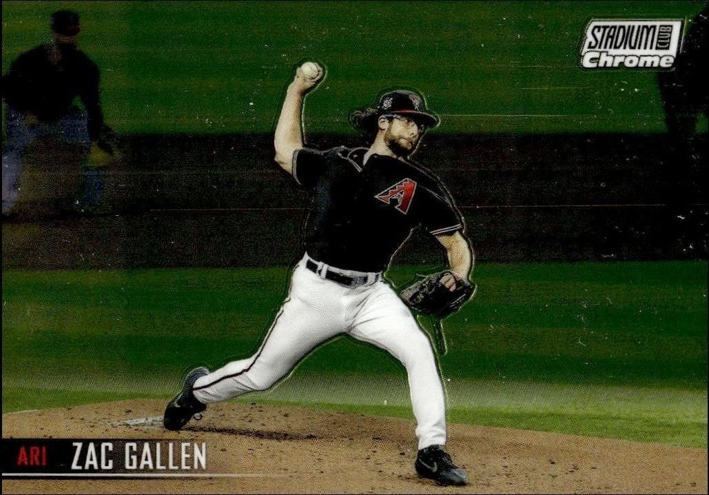 Zac Gallen 2021 Topps Stadium Club Chrome #288 Baseball Trading Card - Front 2021 Topps Stadium Club Chrome Zac Gallen #288 baseball trading card front