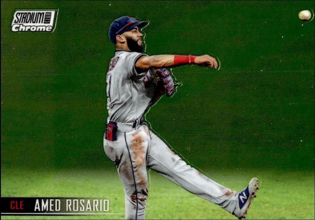 Amed Rosario 2021 Topps Stadium Club Chrome #45 Baseball Trading Card - Front 2021 Topps Stadium Club Chrome Amed Rosario #45 baseball trading card front