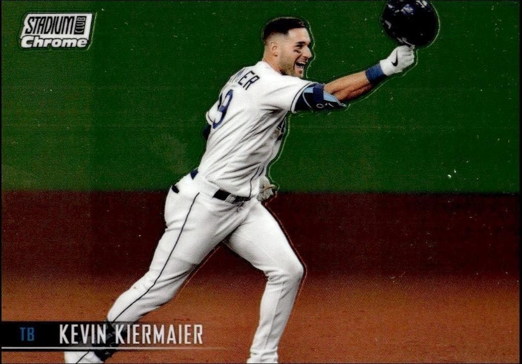 Kevin Kiermaier 2021 Topps Stadium Club Chrome #25 Baseball Trading Card - Front 2021 Topps Stadium Club Chrome Kevin Kiermaier #25 baseball trading card front