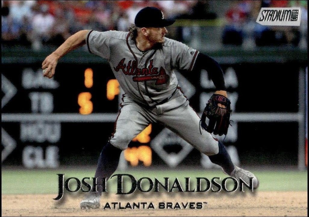 Josh Donaldson 2019 Topps Stadium Club #4 Baseball Trading Card - Front 2019 Topps Stadium Club Josh Donaldson #4 baseball trading card front