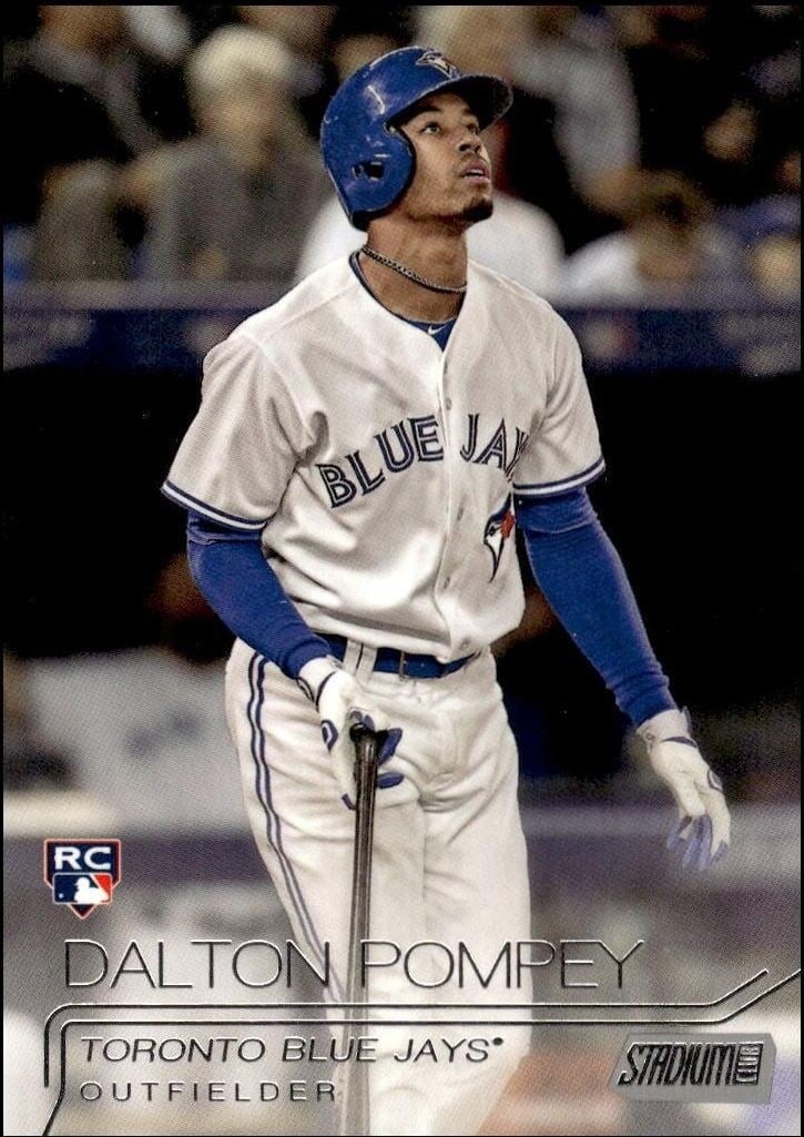 Dalton Pompey 2015 Topps Stadium Club #197 Baseball Trading Card - Front 2015 Topps Stadium Club Dalton Pompey #197 baseball trading card front