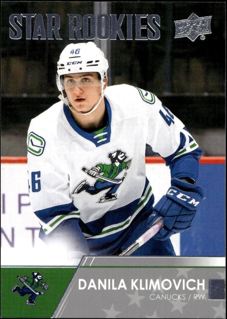 Danila Klimovich 2021-22 Upper Deck AHL #104 Hockey Trading Card - Front 2021-22 Upper Deck AHL Danila Klimovich #104 hockey trading card front