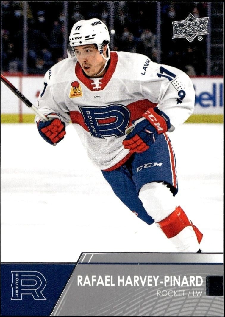 Rafael Harvey-Pinard 2021-22 Upper Deck AHL #56 Hockey Trading Card - Front 2021-22 Upper Deck AHL Rafael Harvey-Pinard #56 hockey trading card front