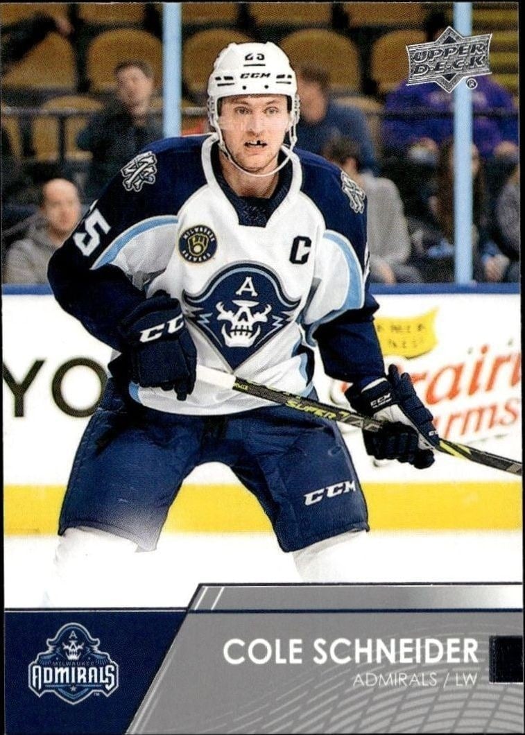 Cole Schneider 2021-22 Upper Deck AHL #16 Hockey Trading Card - Front 2021-22 Upper Deck AHL Cole Schneider #16 hockey trading card front