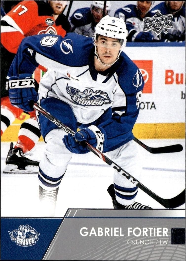 Gabriel Fortier 2021-22 Upper Deck AHL #52 Hockey Trading Card - Front 2021-22 Upper Deck AHL Gabriel Fortier #52 hockey trading card front