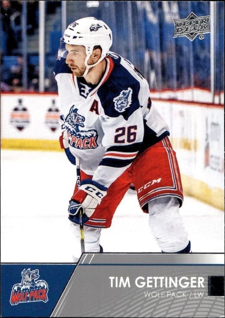 Tim Gettinger 2021-22 Upper Deck AHL #7 Hockey Trading Card - Front 2021-22 Upper Deck AHL Tim Gettinger #7 hockey trading card front
