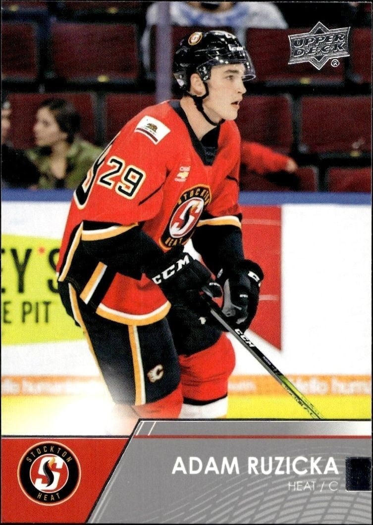 Adam Ruzicka 2021-22 Upper Deck AHL #19 Hockey Trading Card - Front 2021-22 Upper Deck AHL Adam Ruzicka #19 hockey trading card front