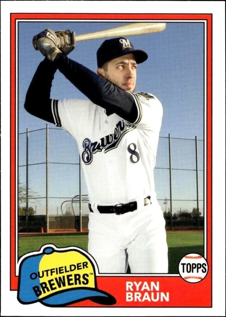 Ryan Braun 2018 Topps Archives #237 Baseball Trading Card - Front 2018 Topps Archives Ryan Braun #237 baseball trading card front
