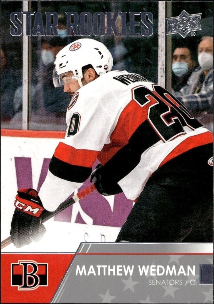 Matthew Wedman 2021-22 Upper Deck AHL #115 Hockey Trading Card - Front 2021-22 Upper Deck AHL Matthew Wedman #115 hockey trading card front