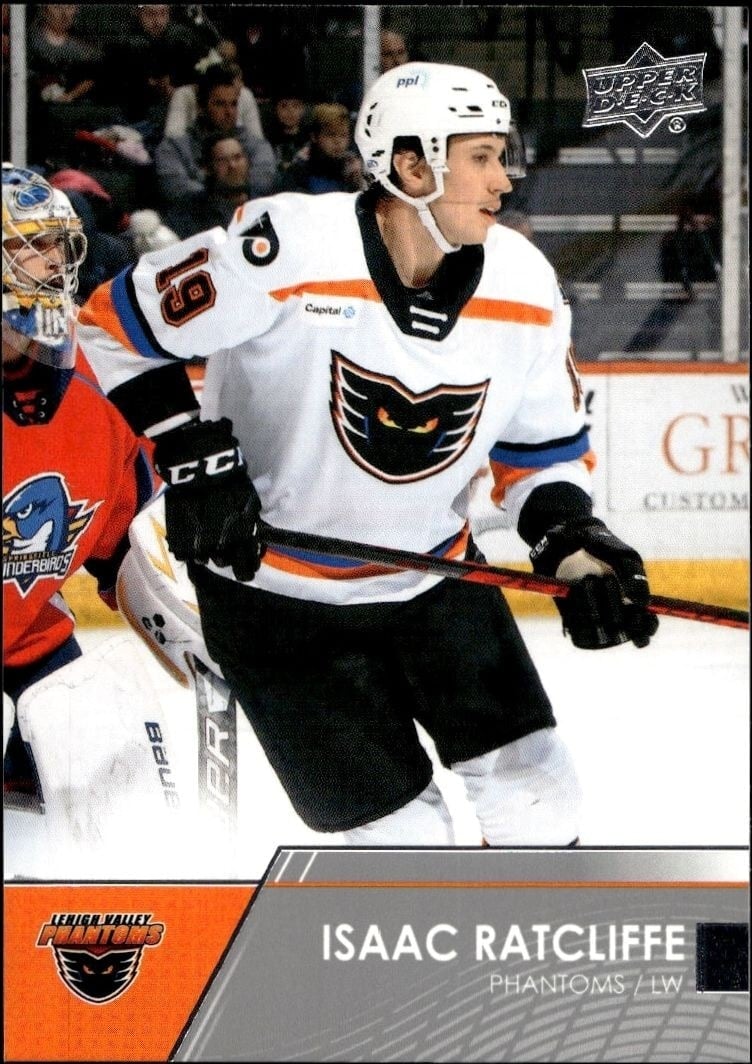 Isaac Ratcliffe 2021-22 Upper Deck AHL #39 Hockey Trading Card - Front 2021-22 Upper Deck AHL Isaac Ratcliffe #39 hockey trading card front