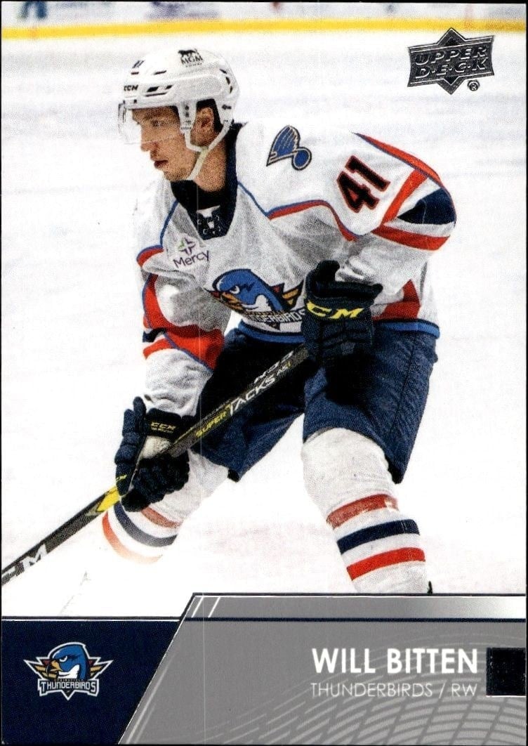William Bitten 2021-22 Upper Deck AHL #13 Hockey Trading Card - Front 2021-22 Upper Deck AHL William Bitten #13 hockey trading card front