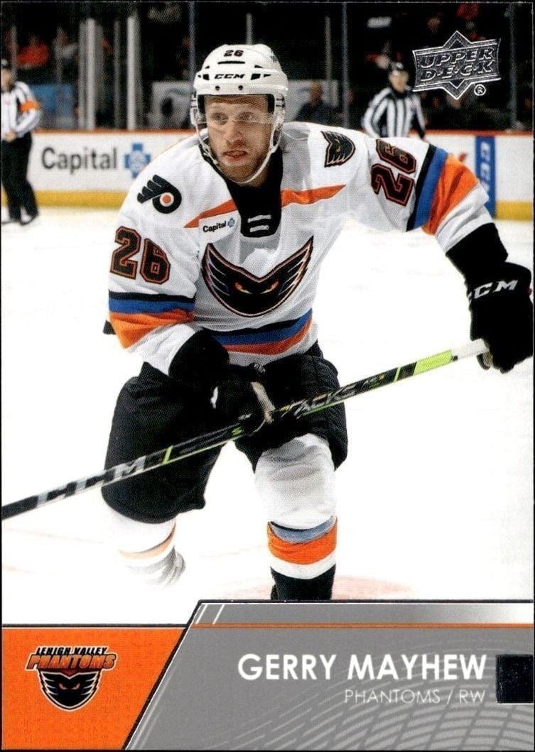 Gerry Mayhew 2021-22 Upper Deck AHL #35 Hockey Trading Card - Front 2021-22 Upper Deck AHL Gerry Mayhew #35 hockey trading card front
