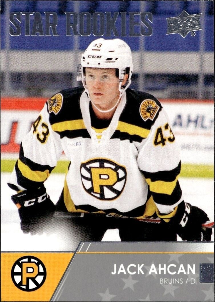 Jack Ahcan 2021-22 Upper Deck AHL #117 Hockey Trading Card - Front 2021-22 Upper Deck AHL Jack Ahcan #117 hockey trading card front