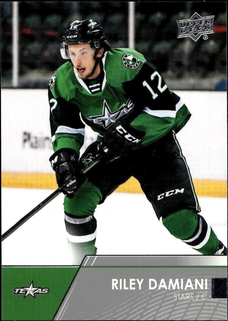 Riley Damiani 2021-22 Upper Deck AHL #37 Hockey Trading Card - Front 2021-22 Upper Deck AHL Riley Damiani #37 hockey trading card front