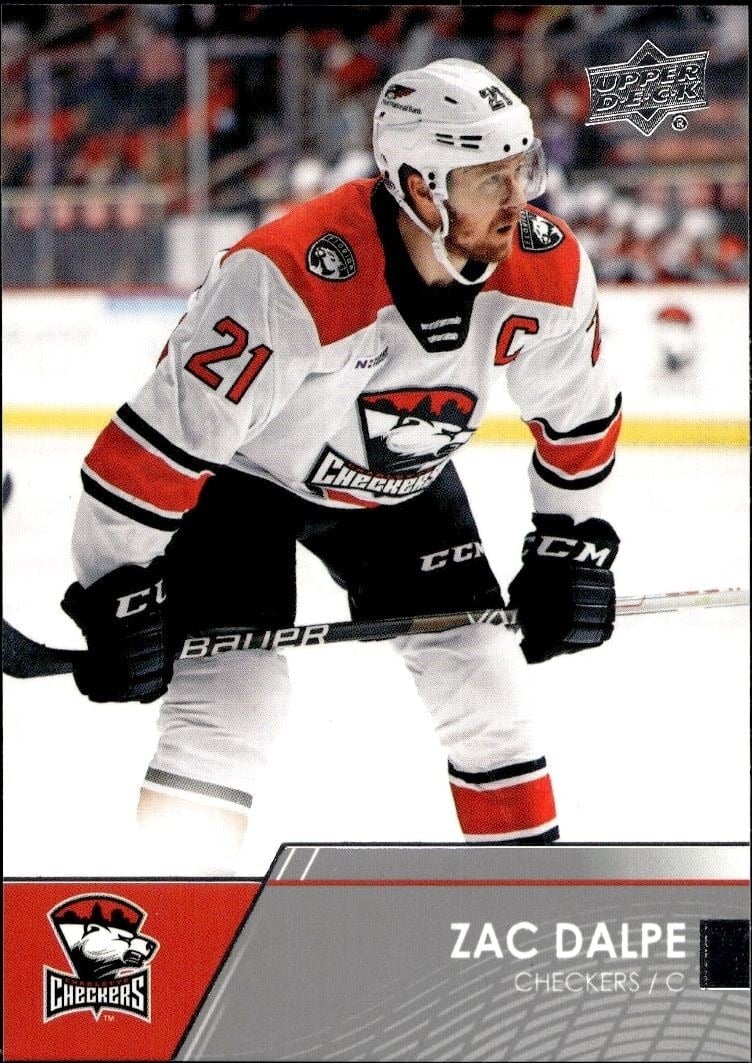 Zac Dalpe 2021-22 Upper Deck AHL #48 Hockey Trading Card - Front 2021-22 Upper Deck AHL Zac Dalpe #48 hockey trading card front