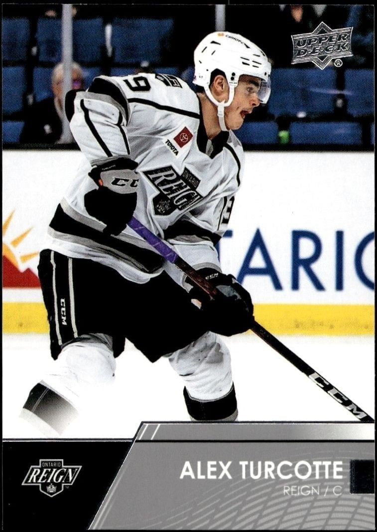 Alex Turcotte 2021-22 Upper Deck AHL #95 Hockey Trading Card - Front 2021-22 Upper Deck AHL Alex Turcotte #95 hockey trading card front