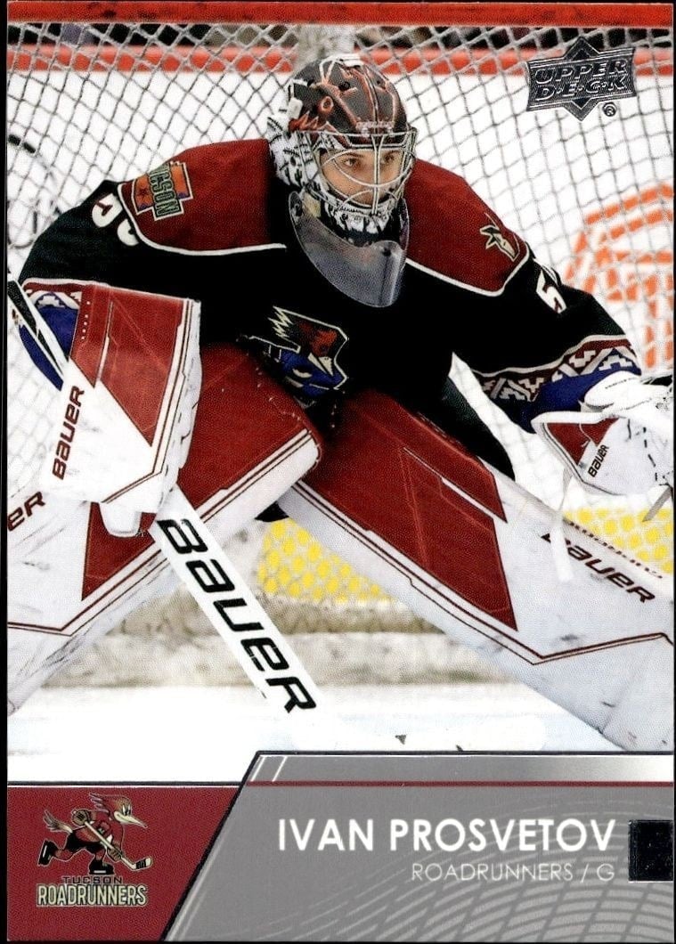 Ivan Prosvetov 2021-22 Upper Deck AHL #65 Hockey Trading Card - Front 2021-22 Upper Deck AHL Ivan Prosvetov #65 hockey trading card front