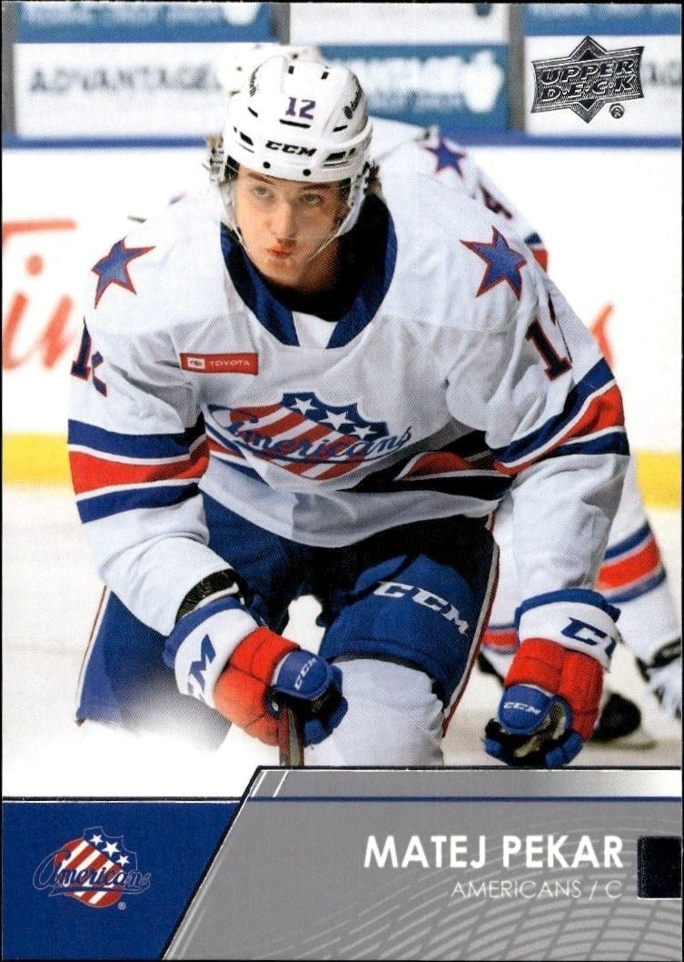 Matej Pekar 2021-22 Upper Deck AHL #86 Hockey Trading Card - Front 2021-22 Upper Deck AHL Matej Pekar #86 hockey trading card front