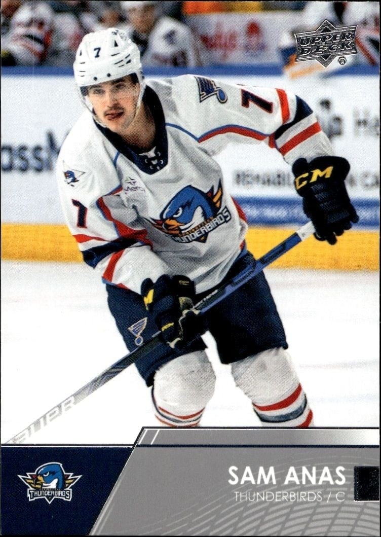 Sam Anas 2021-22 Upper Deck AHL #25 Hockey Trading Card - Front 2021-22 Upper Deck AHL Sam Anas #25 hockey trading card front