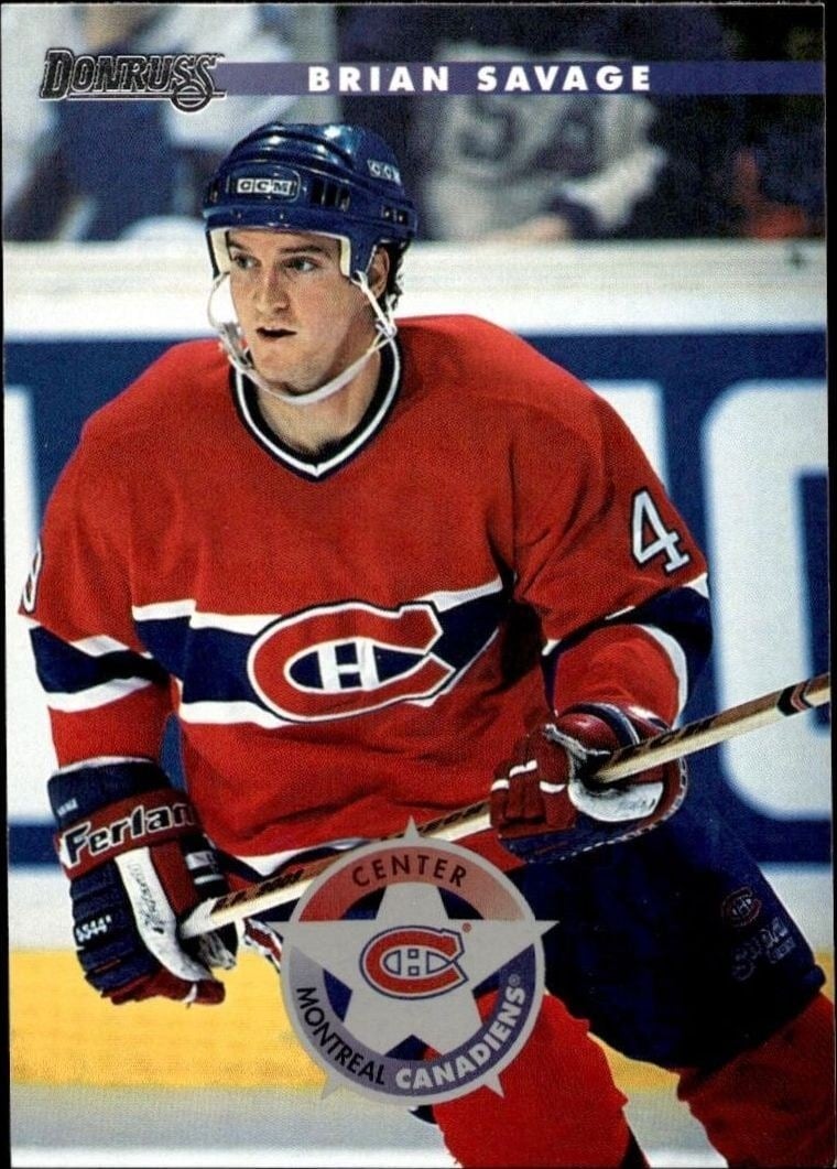 Brian Savage 1996-97 Donruss #168 Hockey Trading Card - Front 1996-97 Donruss Brian Savage #168 hockey trading card front