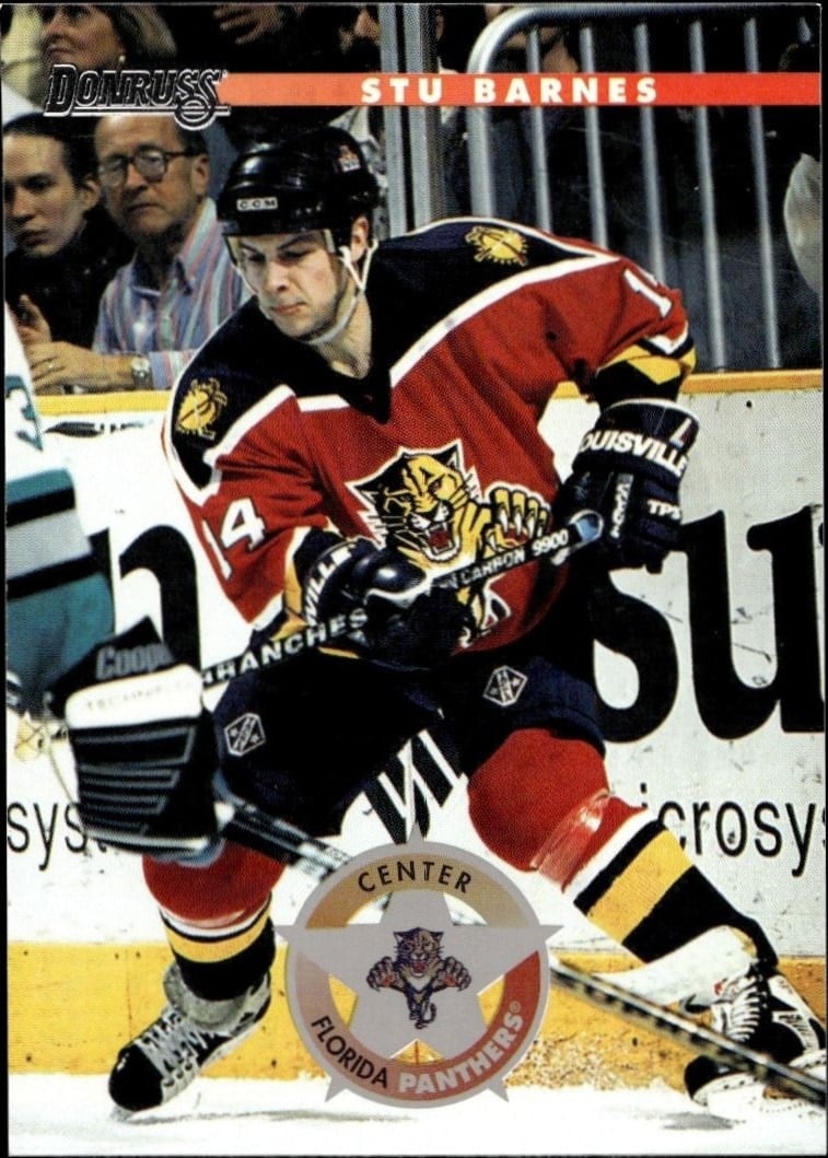 Stu Barnes 1996-97 Donruss #68 Hockey Trading Card - Front 1996-97 Donruss Stu Barnes #68 hockey trading card front