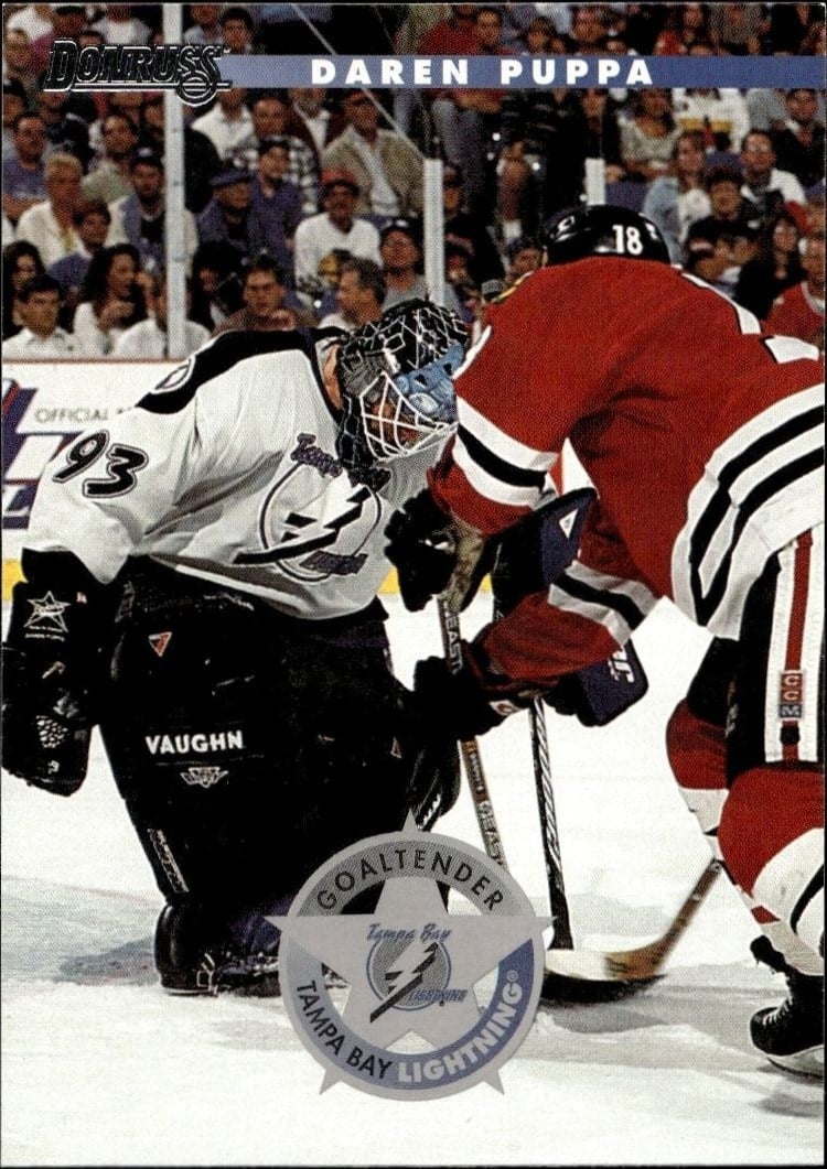 Daren Puppa 1996-97 Donruss #34 Hockey Trading Card - Front 1996-97 Donruss Daren Puppa #34 hockey trading card front