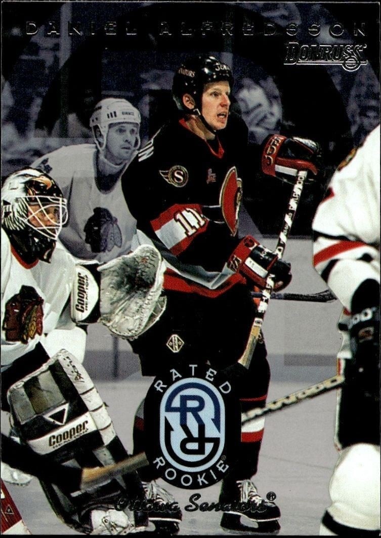 Daniel Alfredsson 1996-97 Donruss #10 Hockey Trading Card - Front 1996-97 Donruss Daniel Alfredsson #10 hockey trading card front