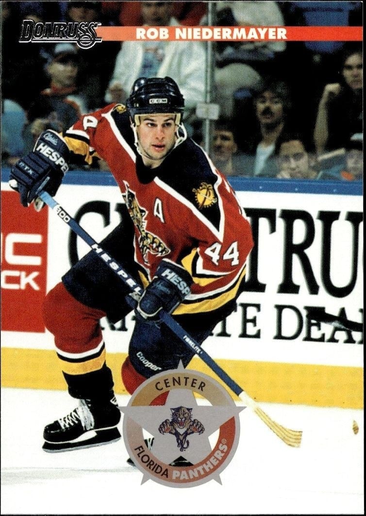 Rob Niedermayer 1996-97 Donruss #24 Hockey Trading Card - Front 1996-97 Donruss Rob Niedermayer #24 hockey trading card front