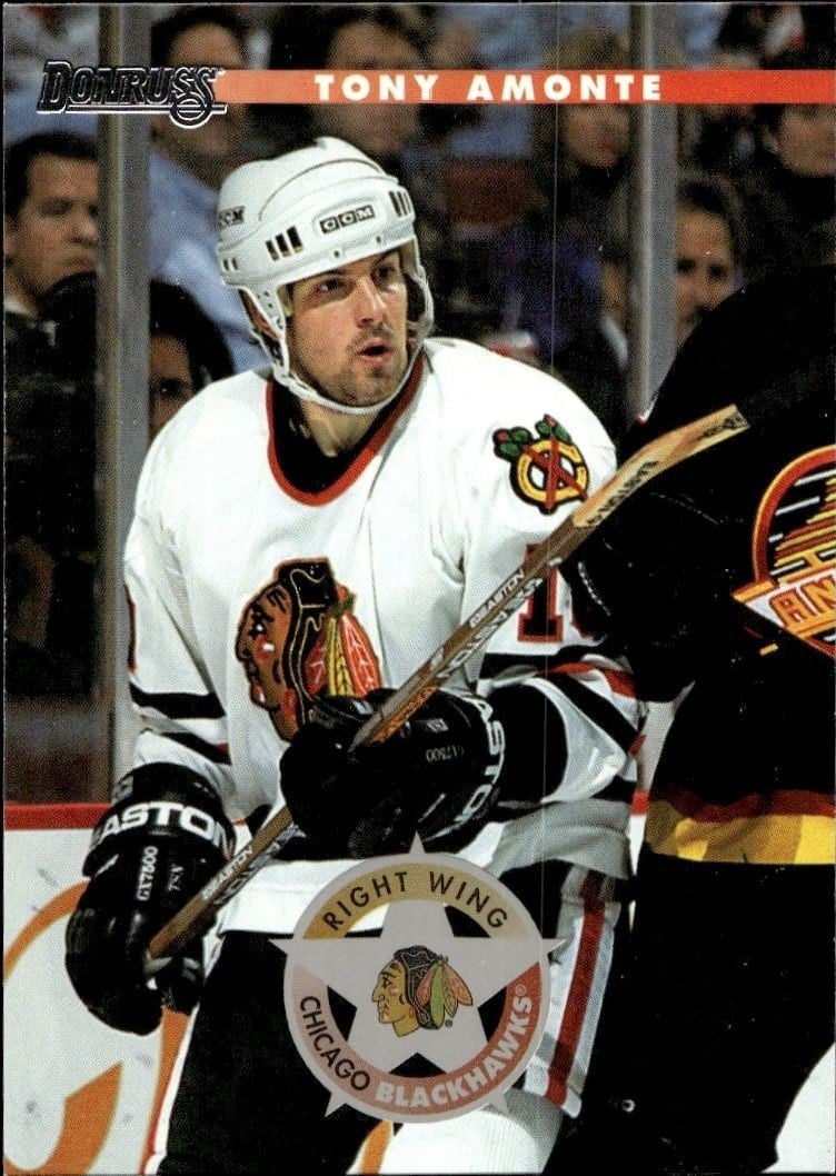 Tony Amonte 1996-97 Donruss #80 Hockey Trading Card - Front 1996-97 Donruss Tony Amonte #80 hockey trading card front