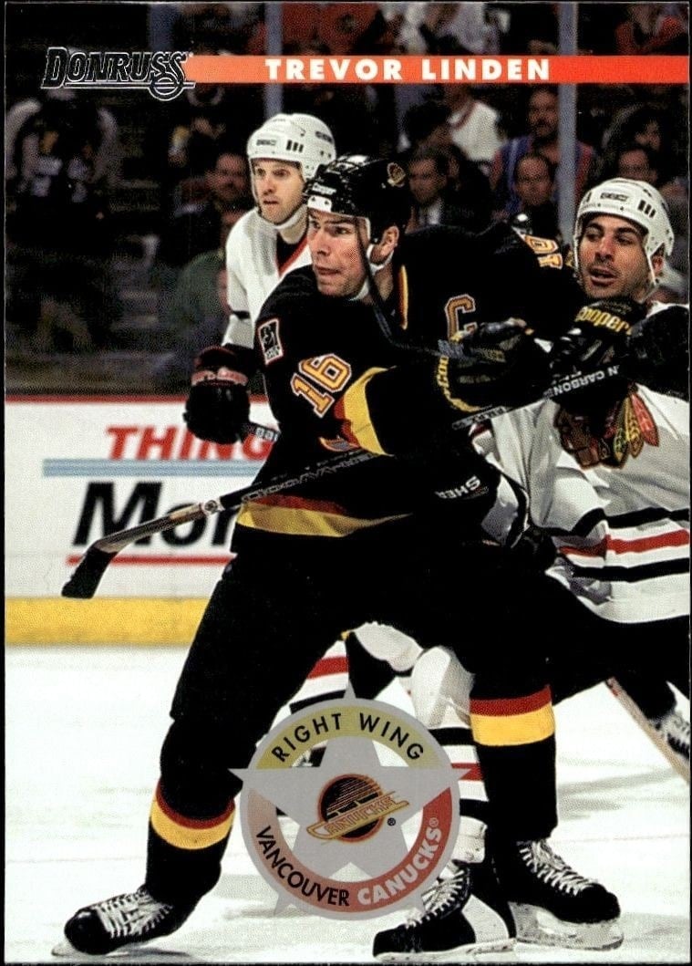 Trevor Linden 1996-97 Donruss #102 Hockey Trading Card - Front 1996-97 Donruss Trevor Linden #102 hockey trading card front