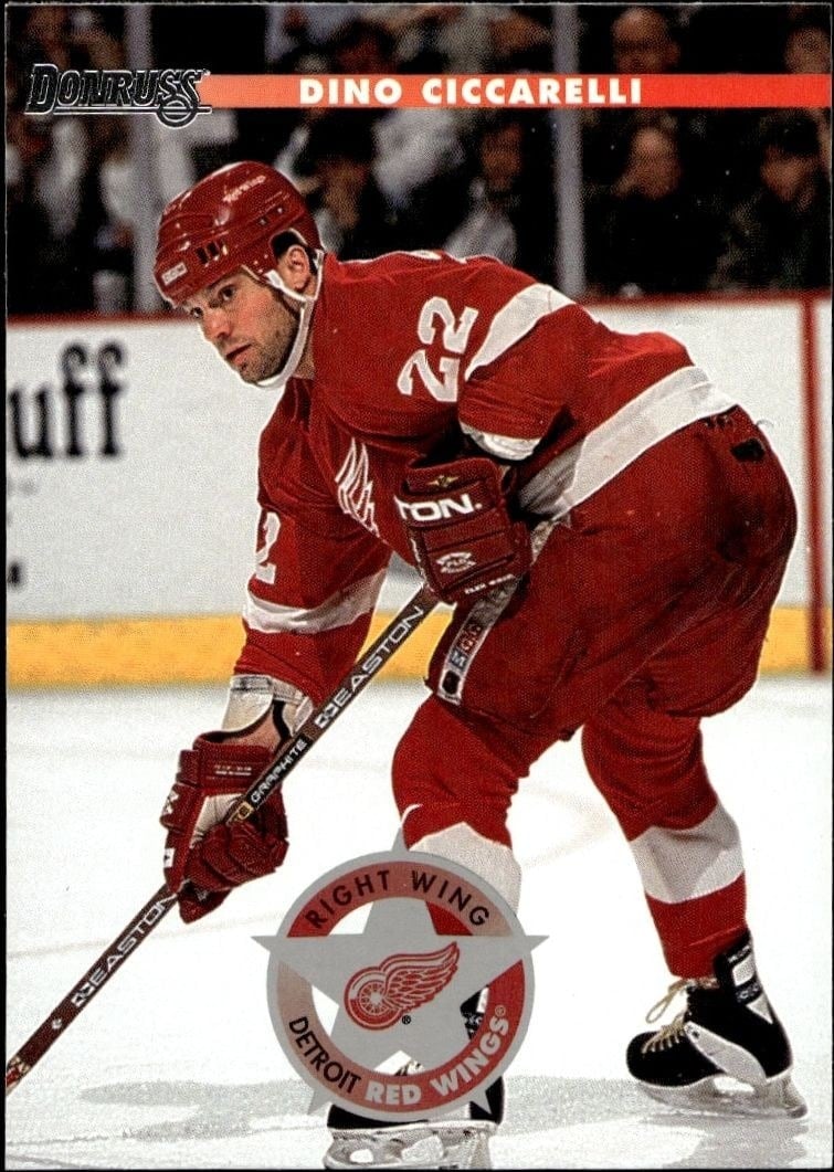 Dino Ciccarelli 1996-97 Donruss #150 Hockey Trading Card - Front 1996-97 Donruss Dino Ciccarelli #150 hockey trading card front