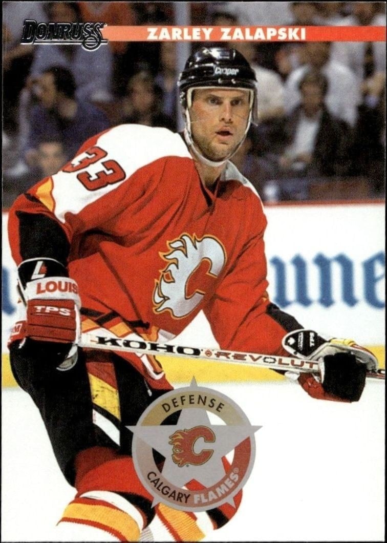 Zarley Zalapski 1996-97 Donruss #4 Hockey Trading Card - Front 1996-97 Donruss Zarley Zalapski #4 hockey trading card front