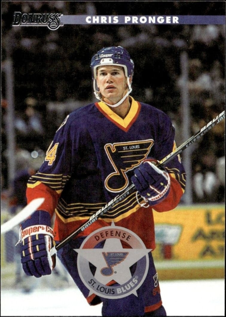 Chris Pronger 1996-97 Donruss #63 Hockey Trading Card - Front 1996-97 Donruss Chris Pronger #63 hockey trading card front