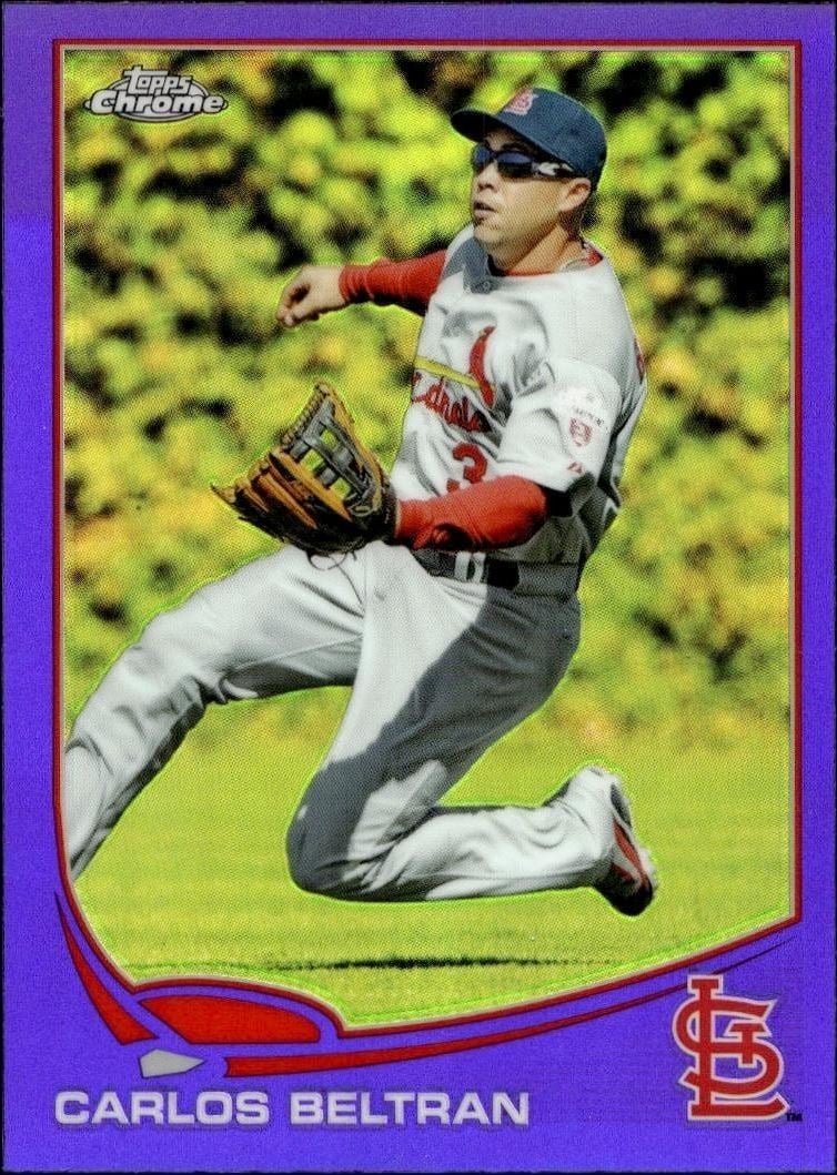 Carlos Beltran 2013 Topps Chrome #211 Baseball Trading Card - Front 2013 Topps Chrome Carlos Beltran #211 baseball trading card front