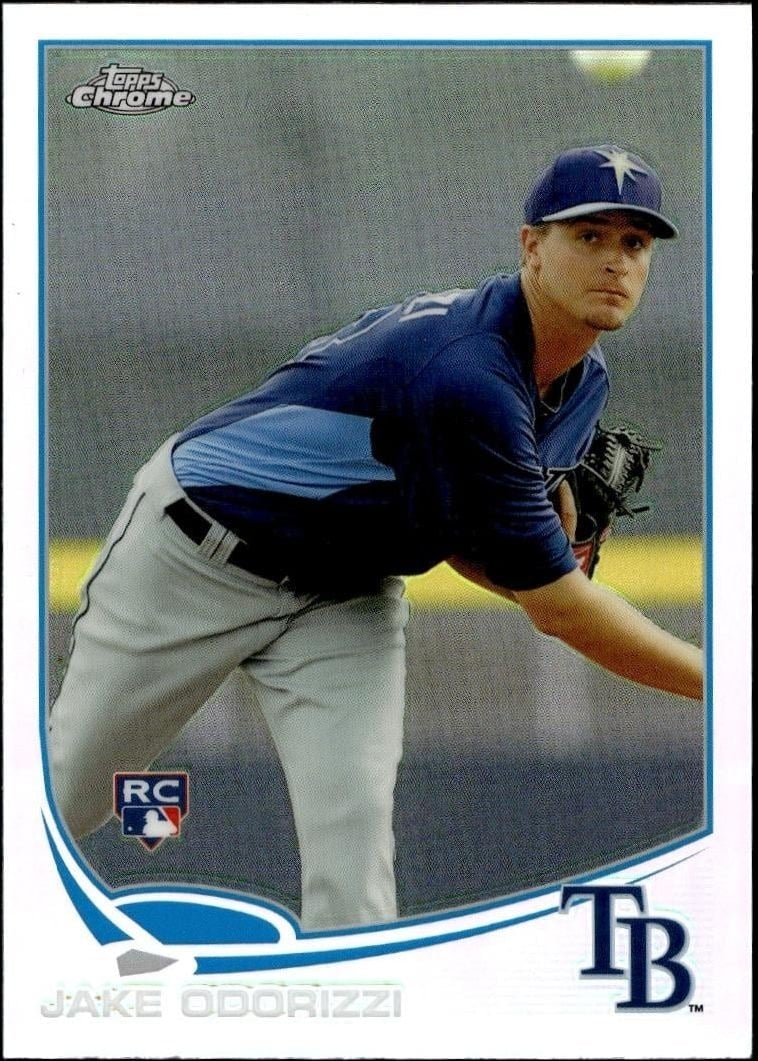 Jake Odorizzi 2013 Topps Chrome #192 Baseball Trading Card - Front 2013 Topps Chrome Jake Odorizzi #192 baseball trading card front