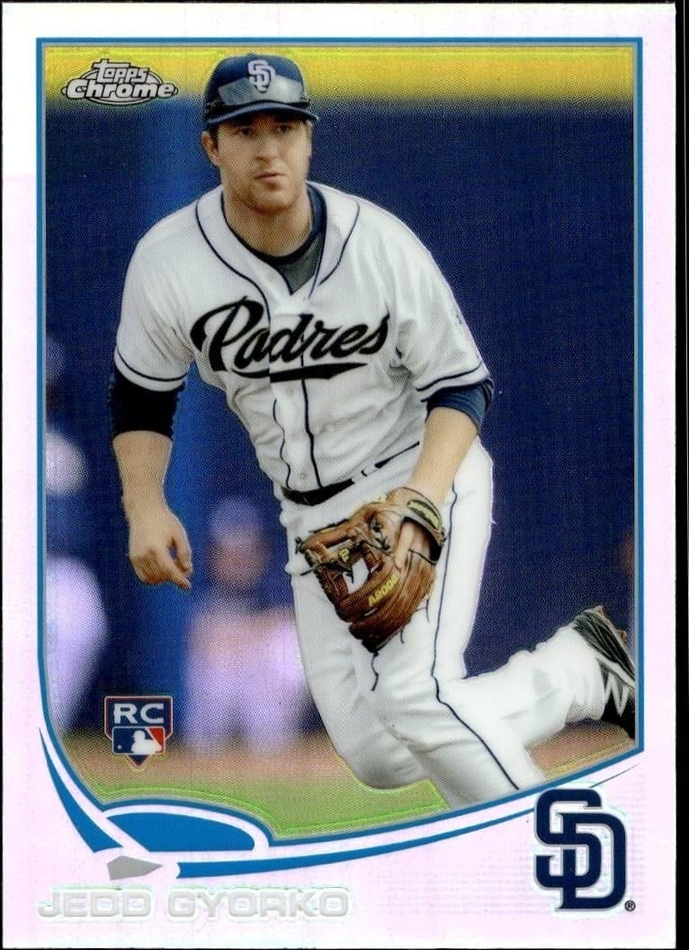 Jedd Gyorko 2013 Topps Chrome #178 Baseball Trading Card - Front 2013 Topps Chrome Jedd Gyorko #178 baseball trading card front