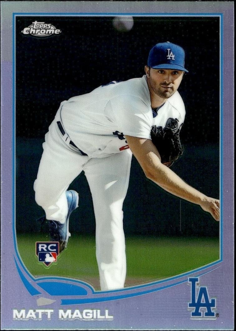 Matt Magill 2013 Topps Chrome #110 Baseball Trading Card - Front 2013 Topps Chrome Matt Magill #110 baseball trading card front