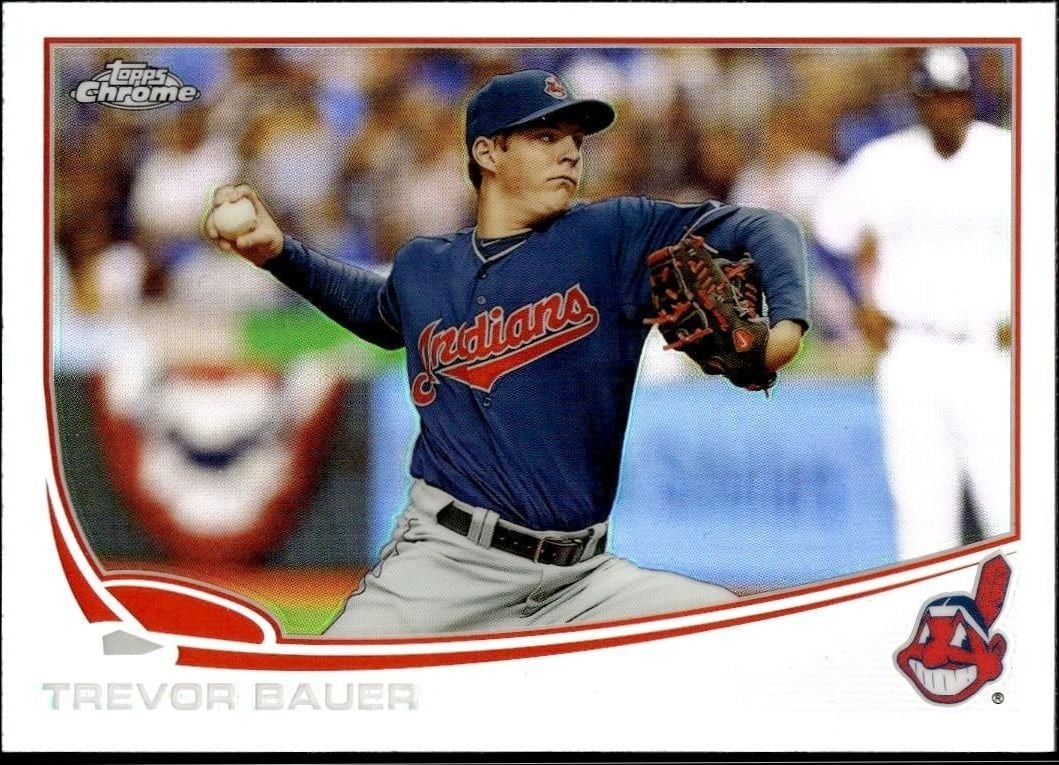 Trevor Bauer 2013 Topps Chrome #9 Baseball Trading Card - Front 2013 Topps Chrome Trevor Bauer #9 baseball trading card front