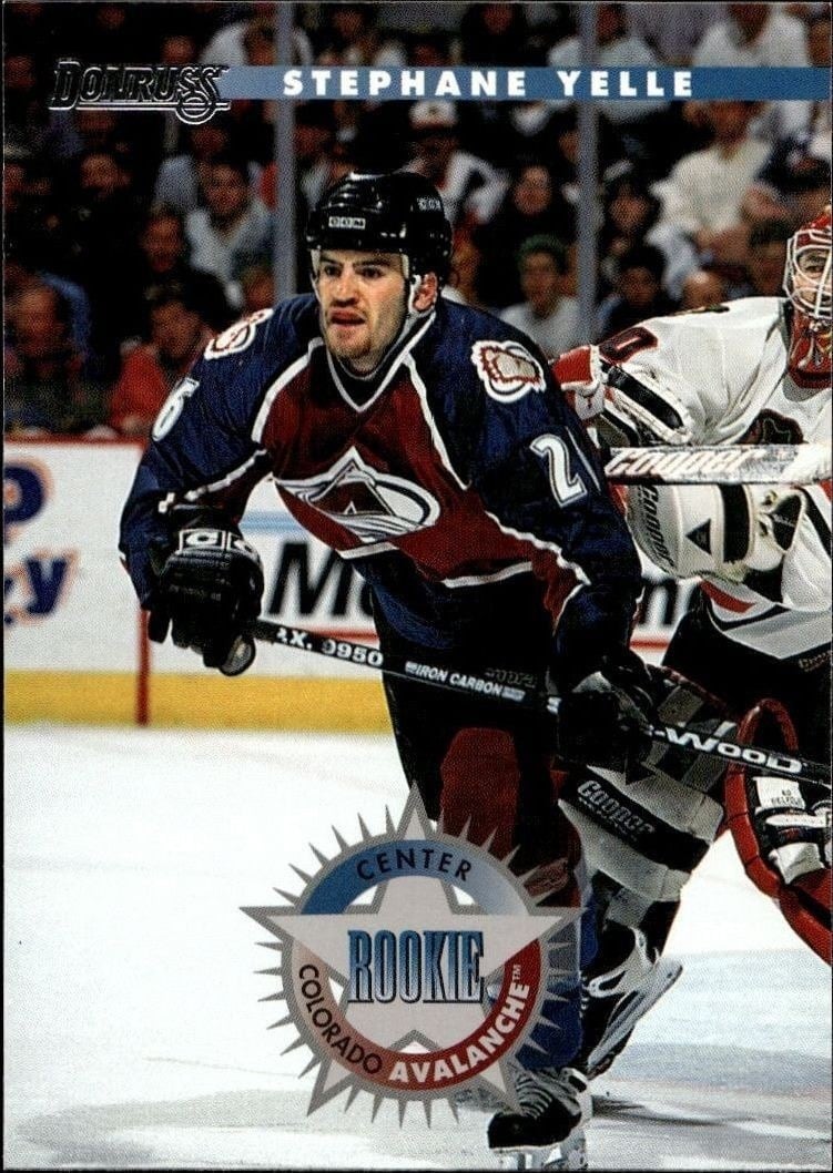 Stephane Yelle 1996-97 Donruss #220 Hockey Trading Card - Front 1996-97 Donruss Stephane Yelle #220 hockey trading card front