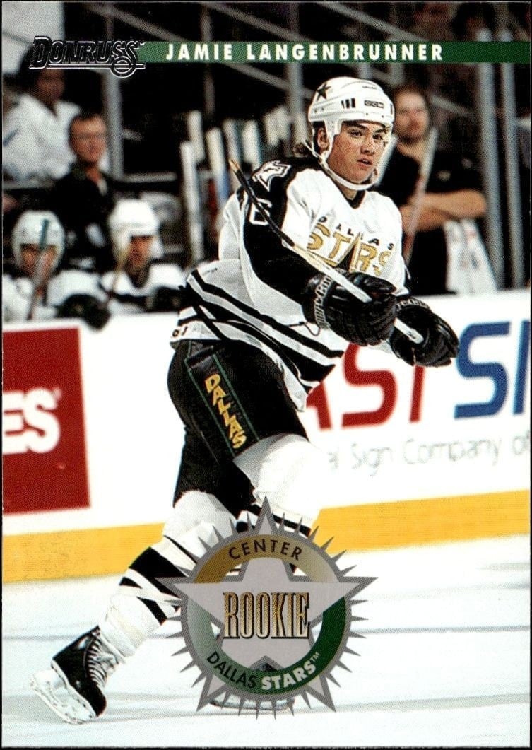 Jamie Langenbrunner 1996-97 Donruss #218 Hockey Trading Card - Front 1996-97 Donruss Jamie Langenbrunner #218 hockey trading card front