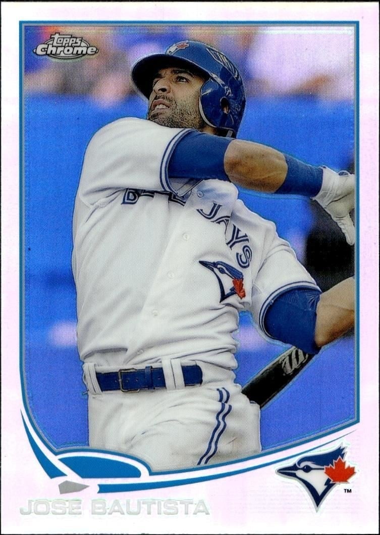 Jose Bautista 2013 Topps Chrome #94 Baseball Trading Card - Front 2013 Topps Chrome Jose Bautista #94 baseball trading card front
