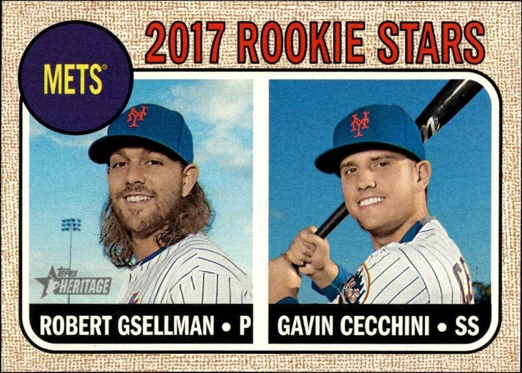 Gavin Cecchini 2017 Topps Heritage #177 Baseball Trading Card - Front 2017 Topps Heritage Gavin Cecchini #177 baseball trading card front