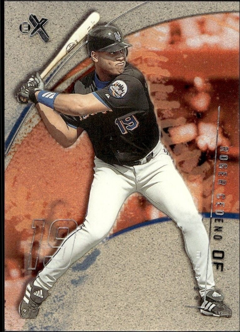 Roger Cedeno 2002 Fleer E-x #11 Baseball Trading Card - Front 2002 Fleer E-x Roger Cedeno #11 baseball trading card front